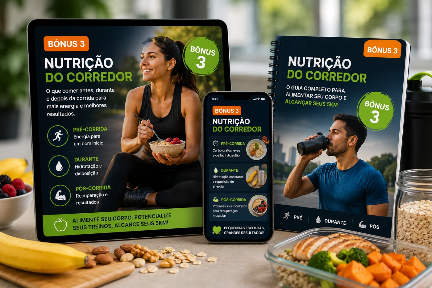 Mockup do bônus Nutrição do Corredor